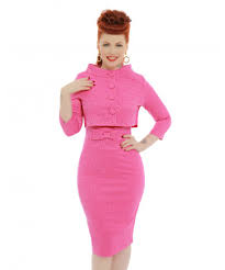 Maybelle Jacquard Jackie Kennedy Dress and Jacket in Bubblegum - LINDY ...